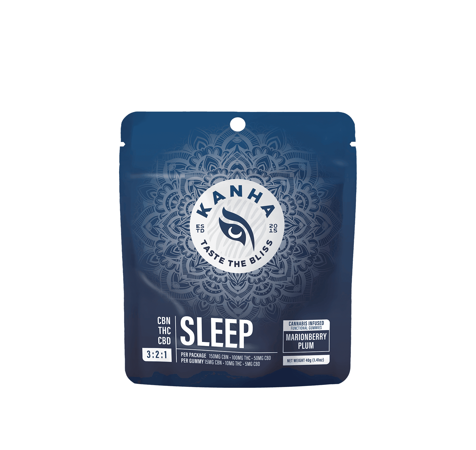 KANHA - Sleep Marionberry Plum Nano 3:2:1 CBN:THC:CBD Gummies - 150/100/50mg - Edible