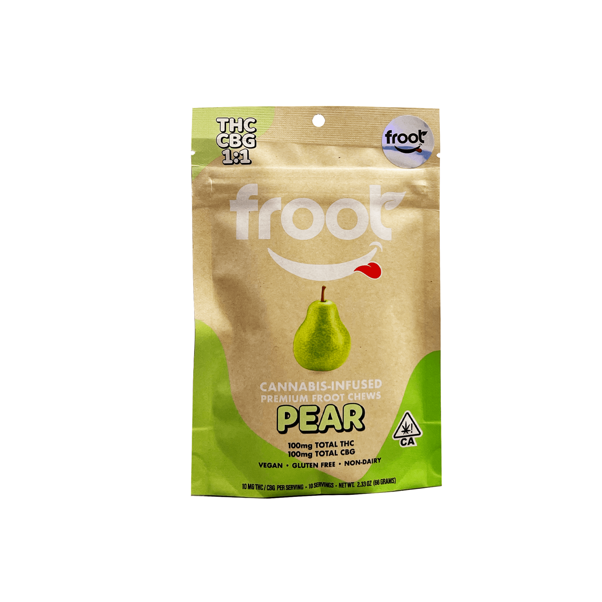 FROOT - Pear 1:1 Gummies CBG/THC - 100mg/100mg - Edible