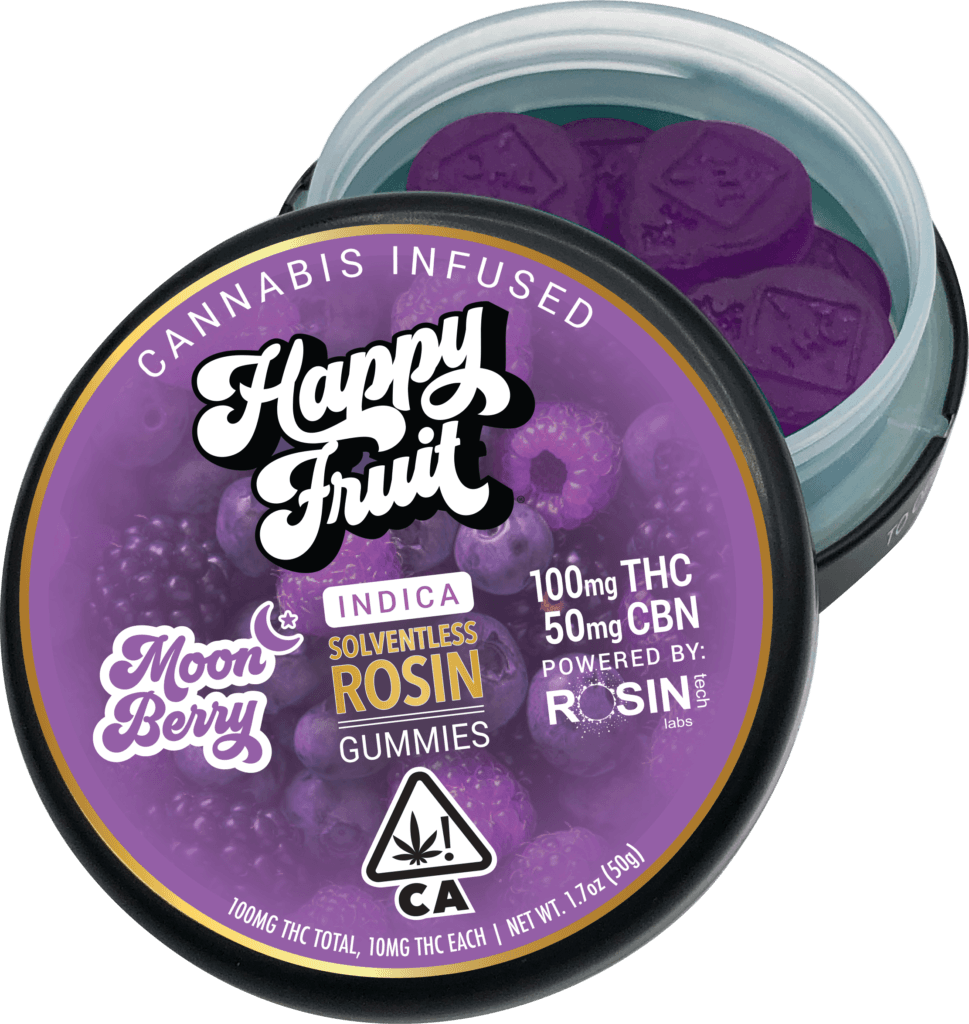 HAPPY FRUIT - Moon Berry THC:CBN Rosin Gummies - 100mg/50mg - Edible