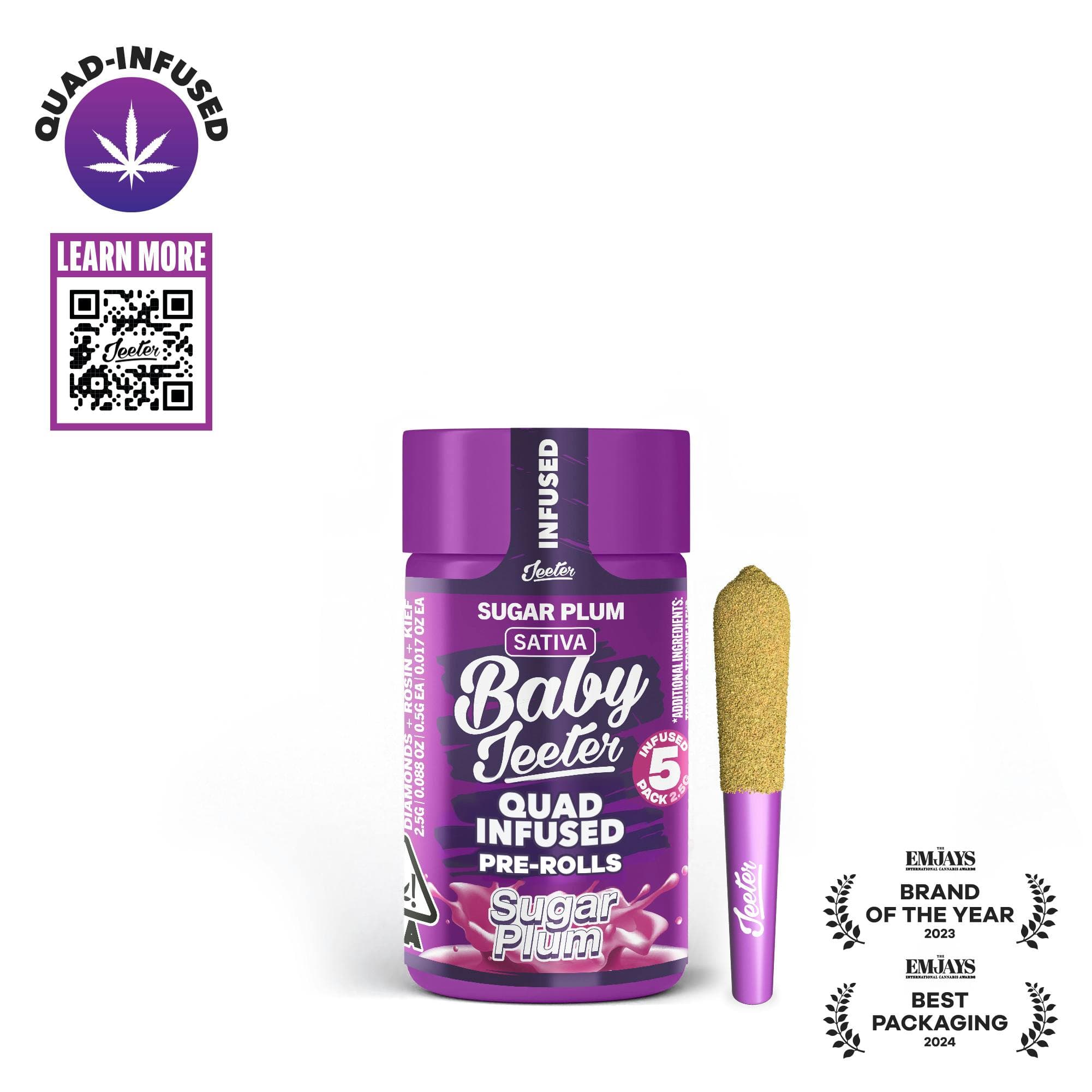 JEETER - Baby Jeeter Sugar Plum Quad-Infused - 2.5g - Preroll