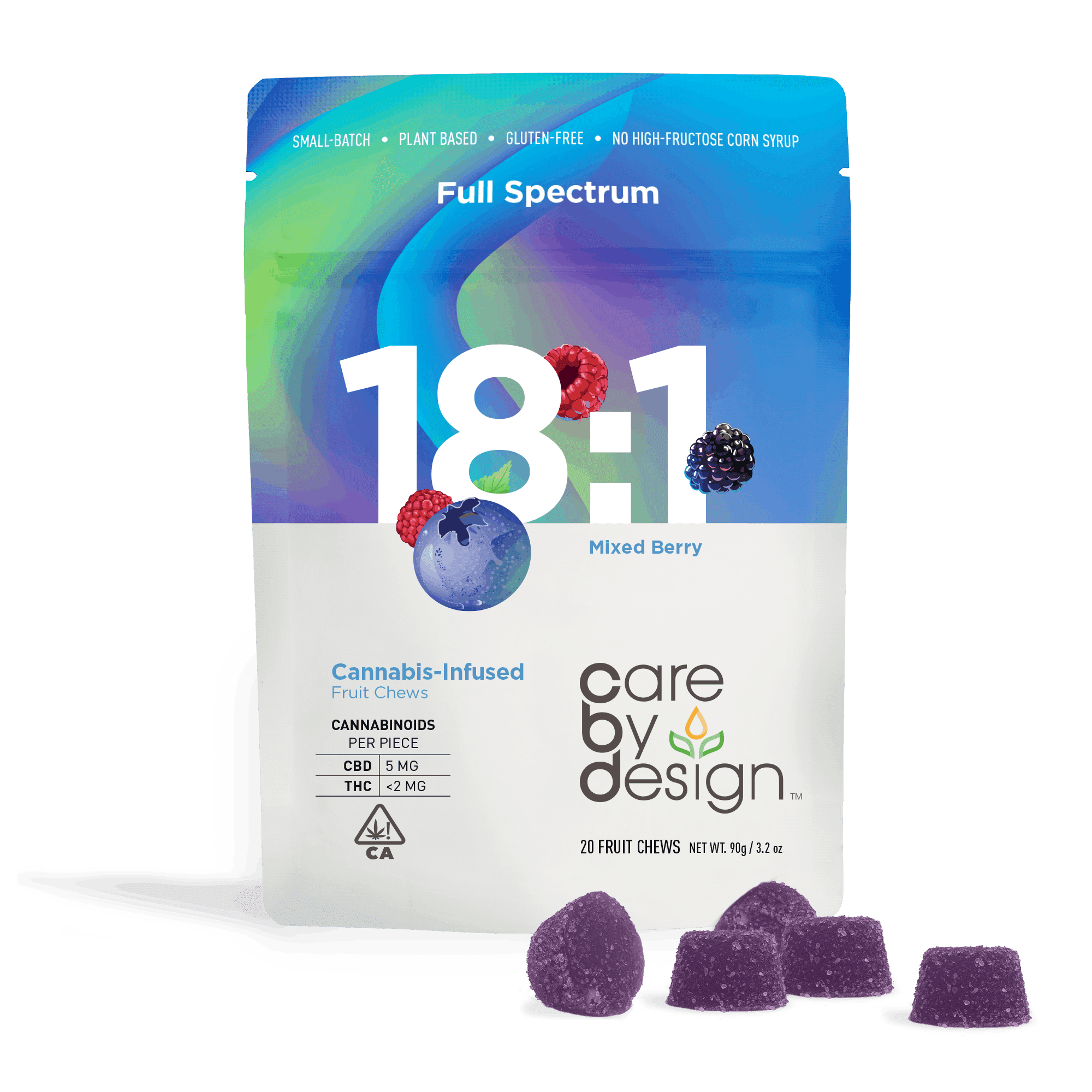 CARE BY DESIGN - 18:1 CBD Mixed Berry Gummies THC 20ct - 6mg - Edibles