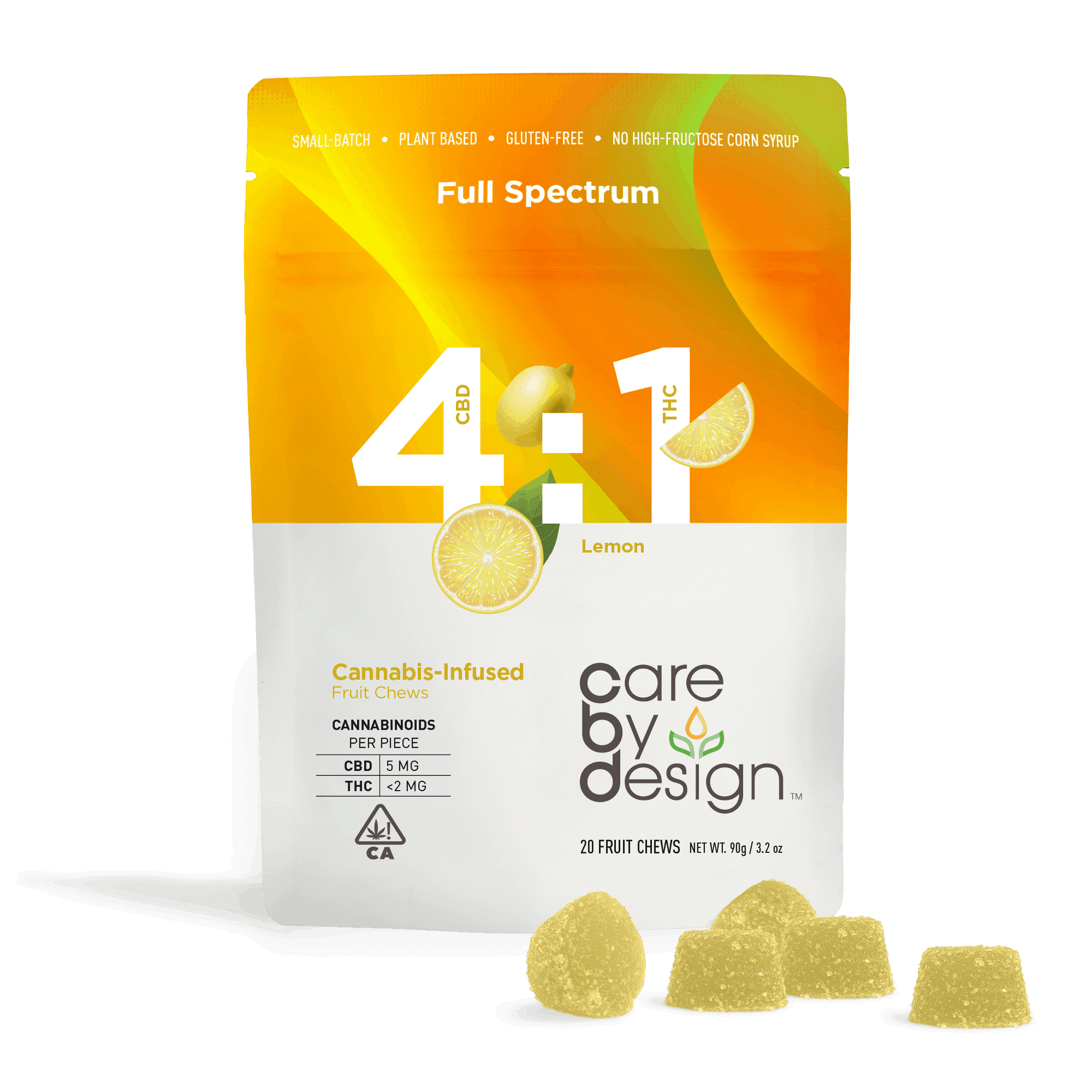 CARE BY DESIGN - 4:1 CBD Lemon Gummies 20ct - 25mg - Edible