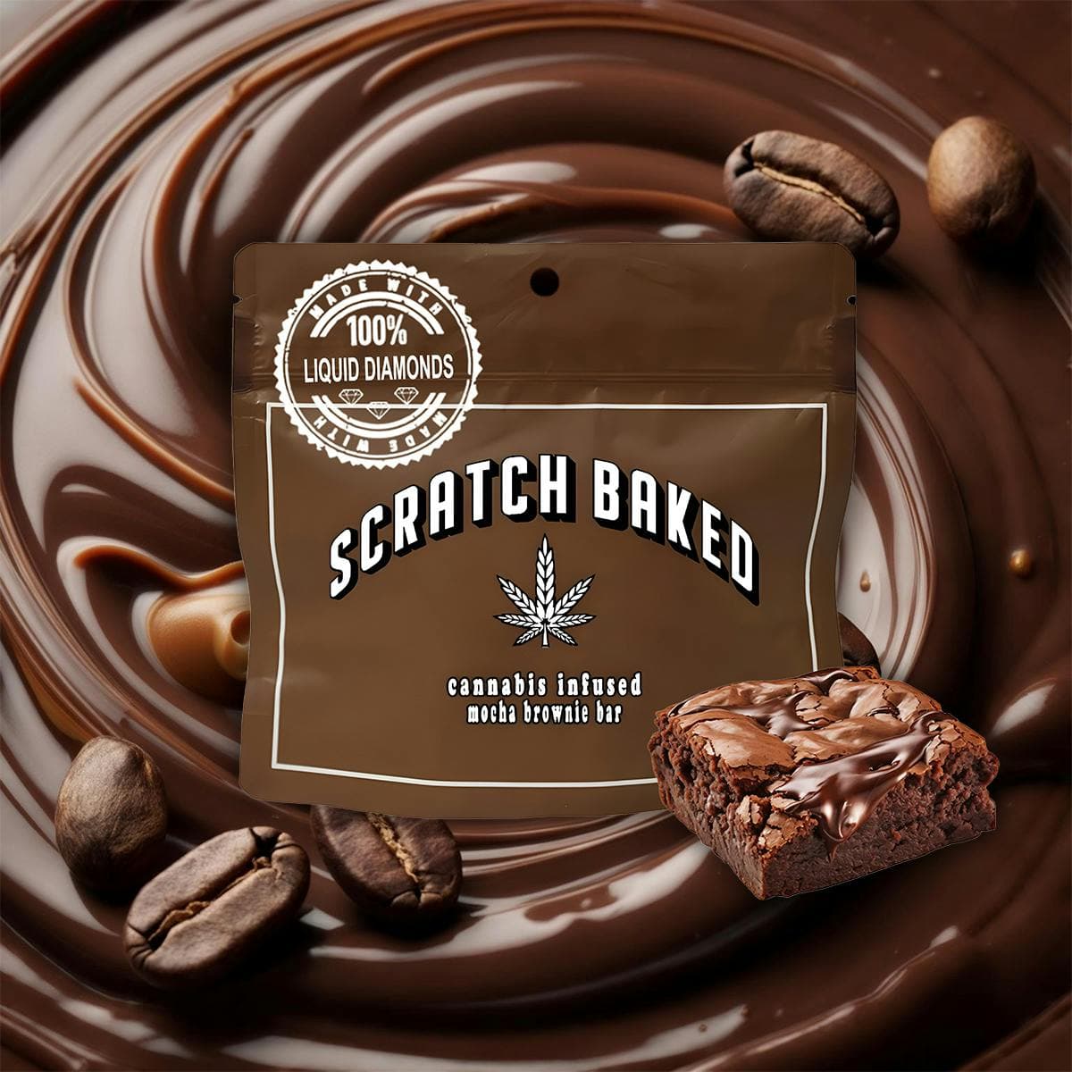 SCRATCH BAKED - Mocha Brownie Bar Mini - 100mg - Edible