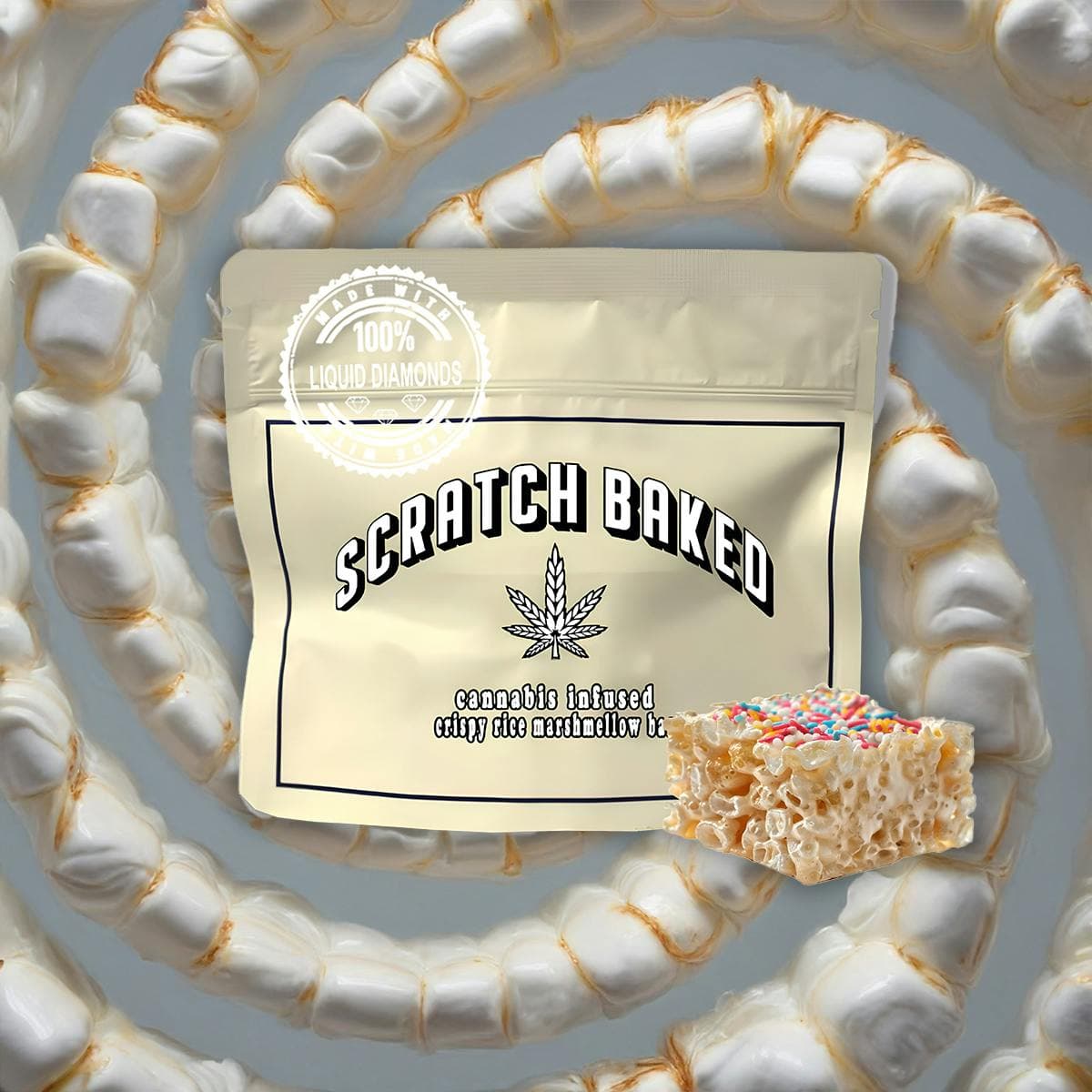 SCRATCH BAKED - Crispy Rice Marshmellow Bar Mini - 100mg - Edible