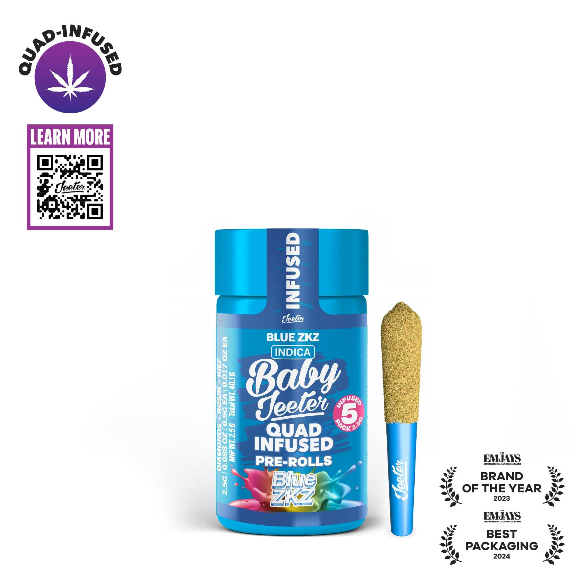 JEETER - Baby Jeeter Blue Zkz Quad-Infused - 2.5g - Preroll